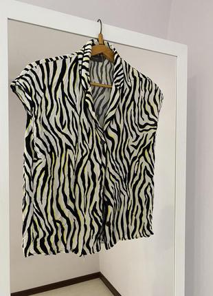Блуза в білизняному стилі ,принт зебра ,yessica1 фото