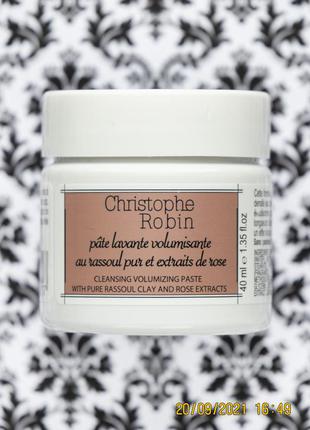 Очищающая паста шампунь для придания объема волос christophe robin cleansing volumizing paste 40 мл