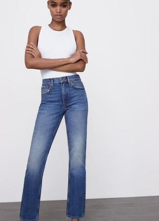 Джинси slim із середньою посадкою zara — 34