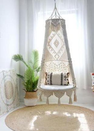 Плетеное кресло макраме4 фото
