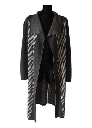 Шерстяной длинный кардиган пальто под пояс эксклюзив triko bakh р. 48-52 укр7 фото