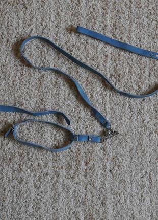 Ошийник +повідець з нат.шкіри на шию 24-52 см повідець-довжина 108 см