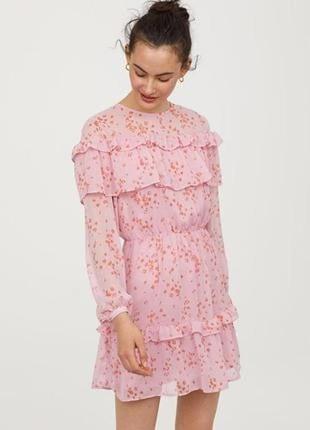 Шифонове плаття з оборками h&m, р. 38евро (12uk)