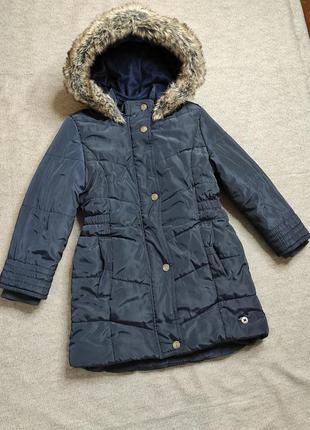 Теплая демисезонная удлиненная куртка , пальто jasper conran на 5- 6 лет,2 фото