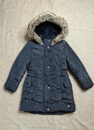 Теплая демисезонная удлиненная куртка , пальто jasper conran на 5- 6 лет,3 фото