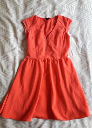 Летнее оранжевое платье h&m
