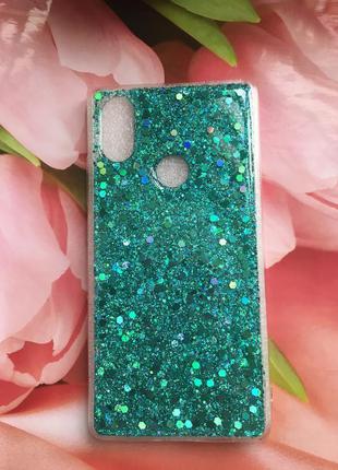 Новий блискучий чохол для xiaomi mi 8se бірюзовий зелений переливається