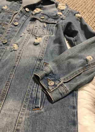 Удлинненая джинсовая куртка4 фото