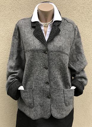 Шерсть,серый кардиган,жакет,пиджак,блейзер,большой размер
