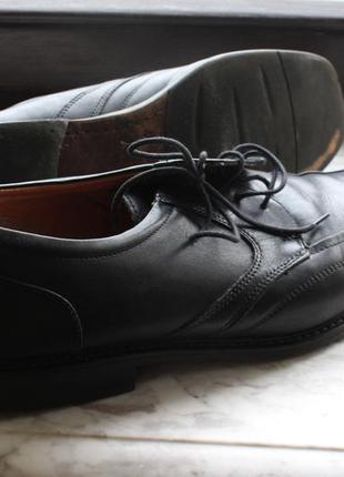 Итальянские кожаные черные мужские туфли (размер 45.5-46)7 фото
