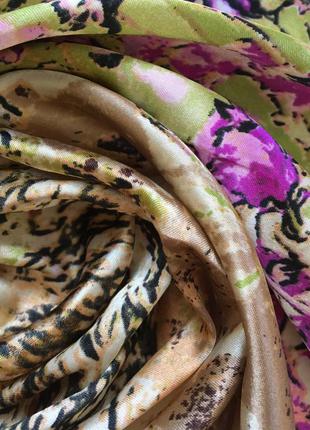 Шелковый платок, стильный аксессуар на осень.4 фото