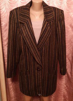 Пиджак винтажный женский оверсайз, жакет. 100% шерсть. 46-48 размер.2 фото