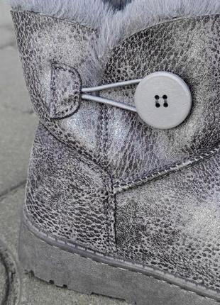 Серые сапожки угги ботинки унты на меху зимние5 фото