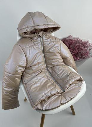 Куртка тепла для дівчаток з кишенями8 фото