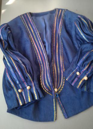 Бархатистый жакет васильковый, helene straber, нижняя, винтаж, большой размер