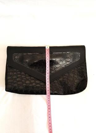 Чорний жіночий клатч міні-сумочка лаковий кожзам9 фото