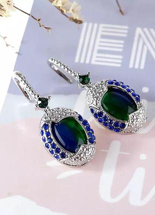 Винтажные серьги с камнями2 фото