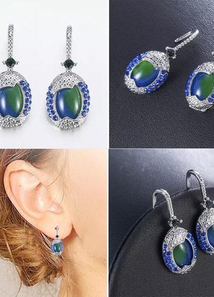 Винтажные серьги с камнями5 фото