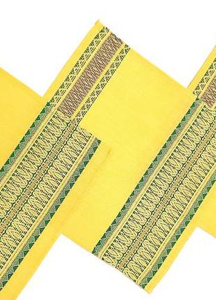 Салфетка набор 3шт настольная жёлтая декоративная ткань 30х32см6 фото