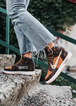 Nike air jordan 1 retro high off-white, женские кроссовки найк джордан весна-осень