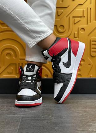 Жіночі кросівки nike air jordan high s black/white/red8 фото