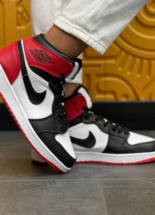 Жіночі кросівки nike air jordan high s black/white/red1 фото