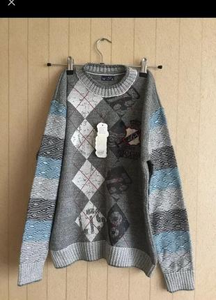 Полростковый вязаный свитер на рост 152-158