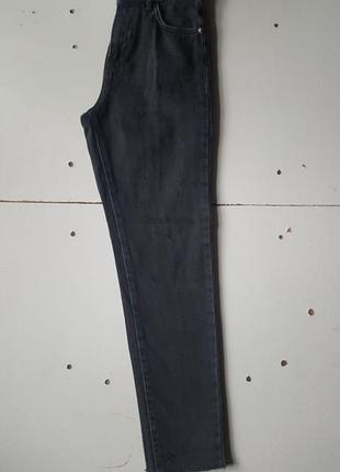 Джинсы мом mom без бусин выбеленные с эффектом кислотной стирки  высокая посадка бойфренды9 фото