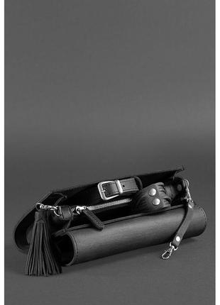 Кожаная сумка вечерняя клатч кроссбоди на пояс  ручная работа черная стильная4 фото