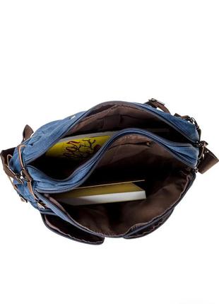 Рюкзак-сумка текстильна синя4 фото