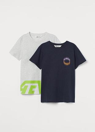 Комплект хлопковых футболок для мальчиков-подростков h&m