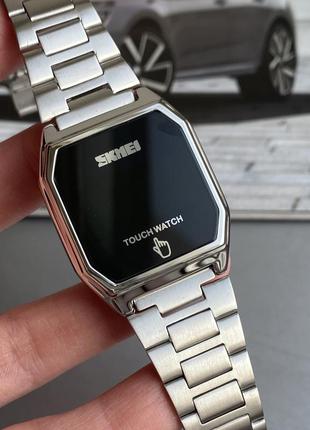 Годинники електронні металеві skmei led watch, оригінал2 фото