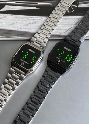 Годинники електронні металеві skmei led watch, оригінал3 фото