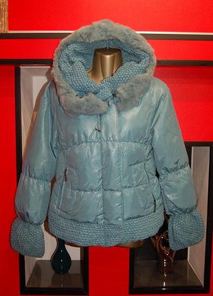 Бірюзовий пуховик
