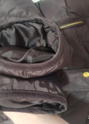 Фирменная куртка пуховик шоколадного цвета6 фото