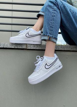 Кросівки air force 1 white/black logo кроссовки5 фото