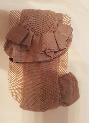 Calzedonia телесные колготки в сетку с полоской из страз в размере s/m !!