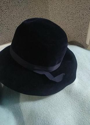 Шикарная велюровая шляпа винтаж3 фото