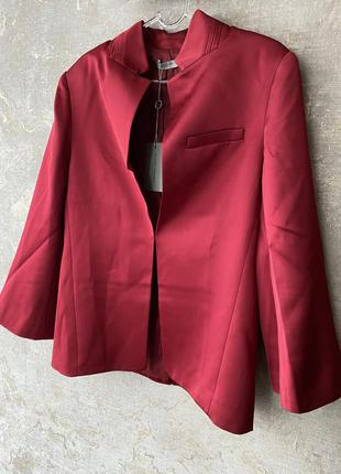 Нереально красивый блайзер пиджак красный винный5 фото
