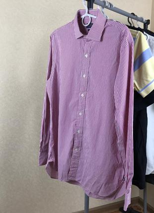 Классическая рубашка в полоску polo ralph lauren poplin stretch vn22 фото