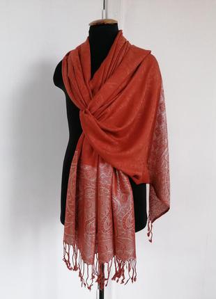 Пашмина палатин шарф терракот люрекс индия