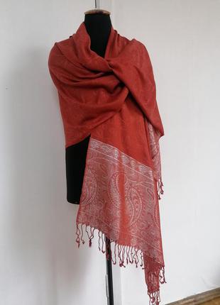 Пашмина палатин шарф терракот люрекс индия