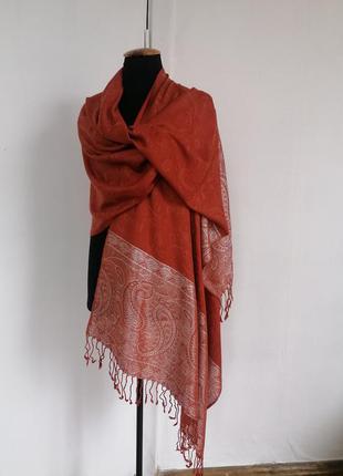 Пашмина палатин шарф терракот люрекс индия