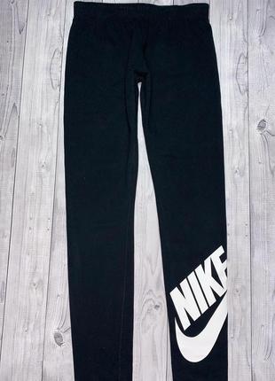 Женские спортивные лосины nike swoosh чёрные найк свуш биг лого