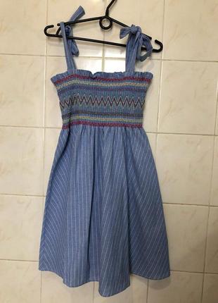 Голубое платье сарафан zara zara