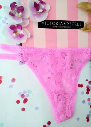 Трусики мереживні стринги victoria's secret original m pink5 фото