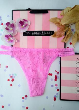 Трусики мереживні стринги victoria's secret original m pink1 фото