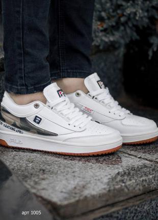 Кроссовки fila aape by a bathing ape x  t-1 mid white кросівки білі7 фото