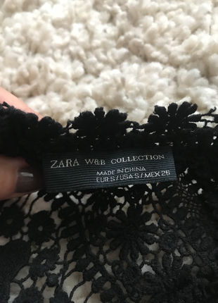 Чорна мереживна ажурна блузка кофта zara6 фото