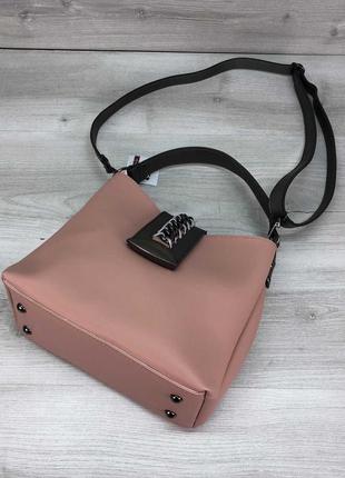 Женская сумка среднего размера розовая сумка через плечо розовый клатч через плечо5 фото